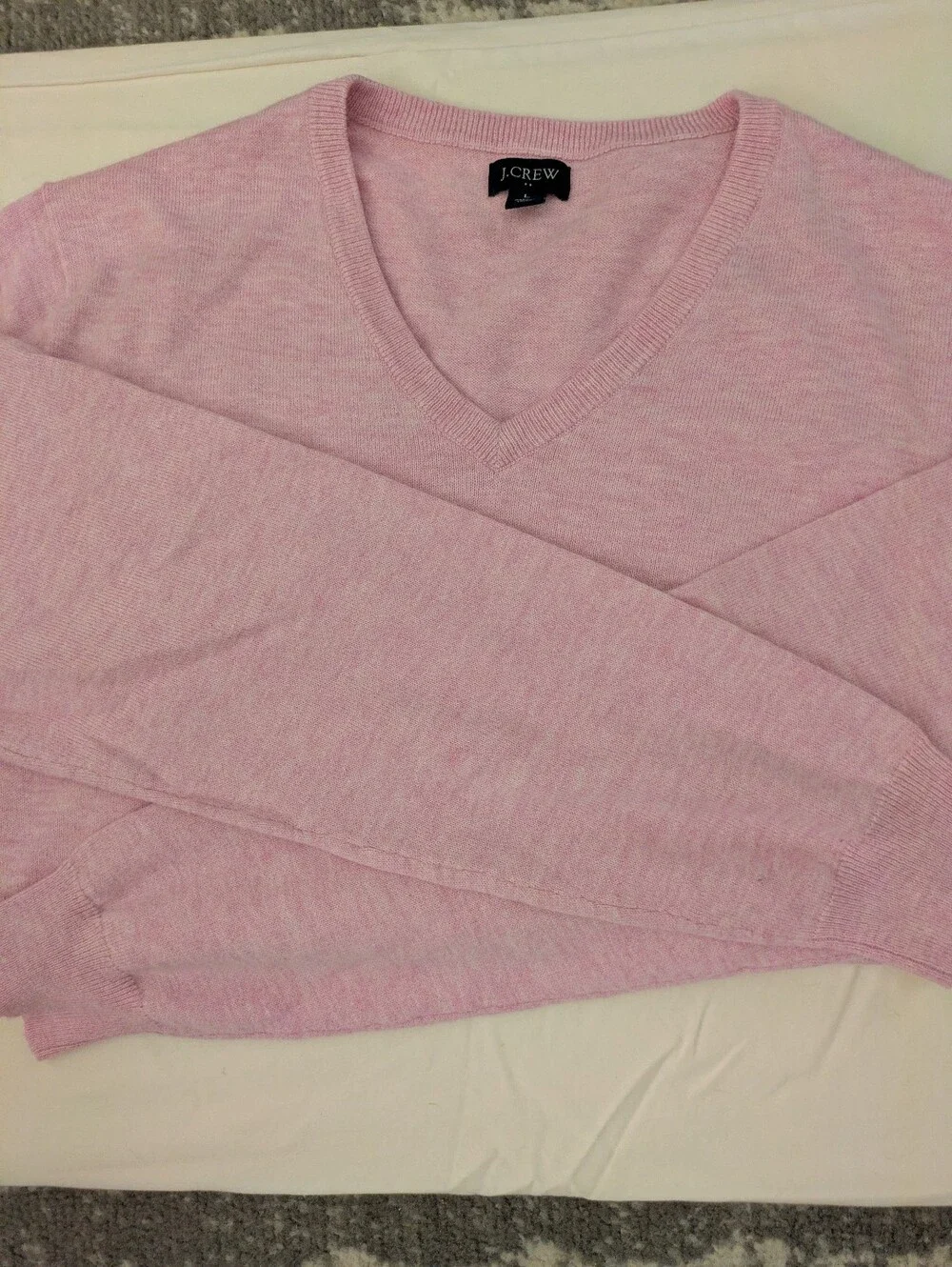 J. Crew Men's Light Pink V-Neck Sweater